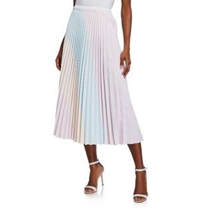 Petersyn Multicolored Striped Pleated Midi Skirt in Pastel Multi XS